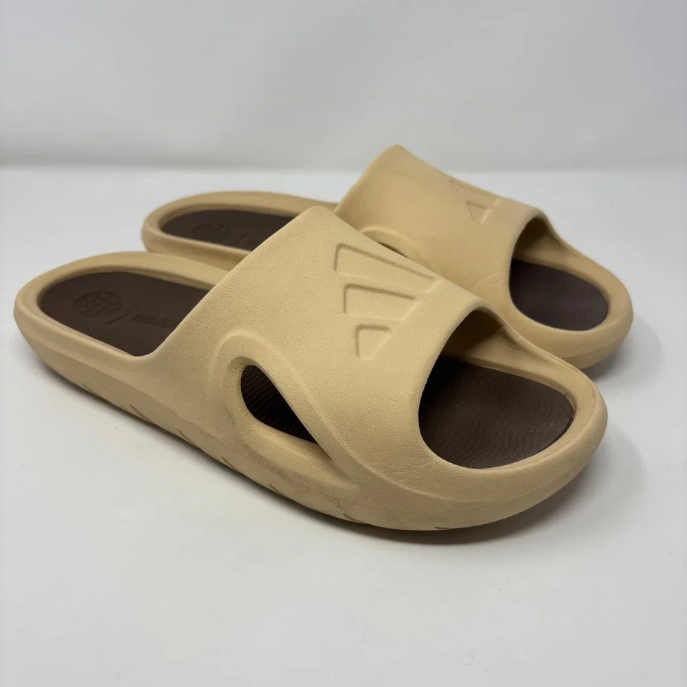 Adidas Adicane Slides Mens Sand Beige Brown Foam Sandals Size 11
